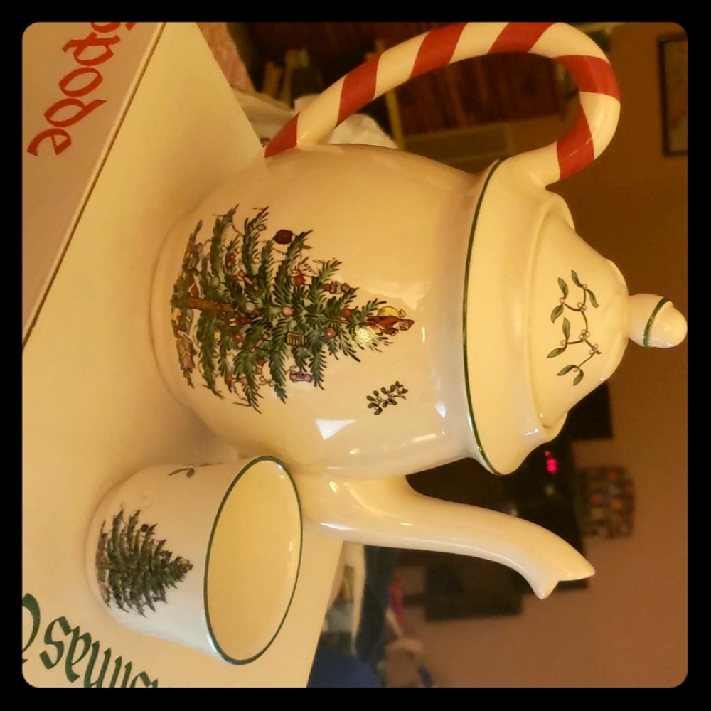 Spode Christmas tea pot and cup